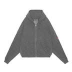 OVERDYE WIDE RIB CUT ZIP HOODY #CHARCOAL [CES27CS18]