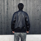 LEATHER VARSITY JACKET ( TYPE-2 ) #BLACK [26SSE-WMO-BL02]
