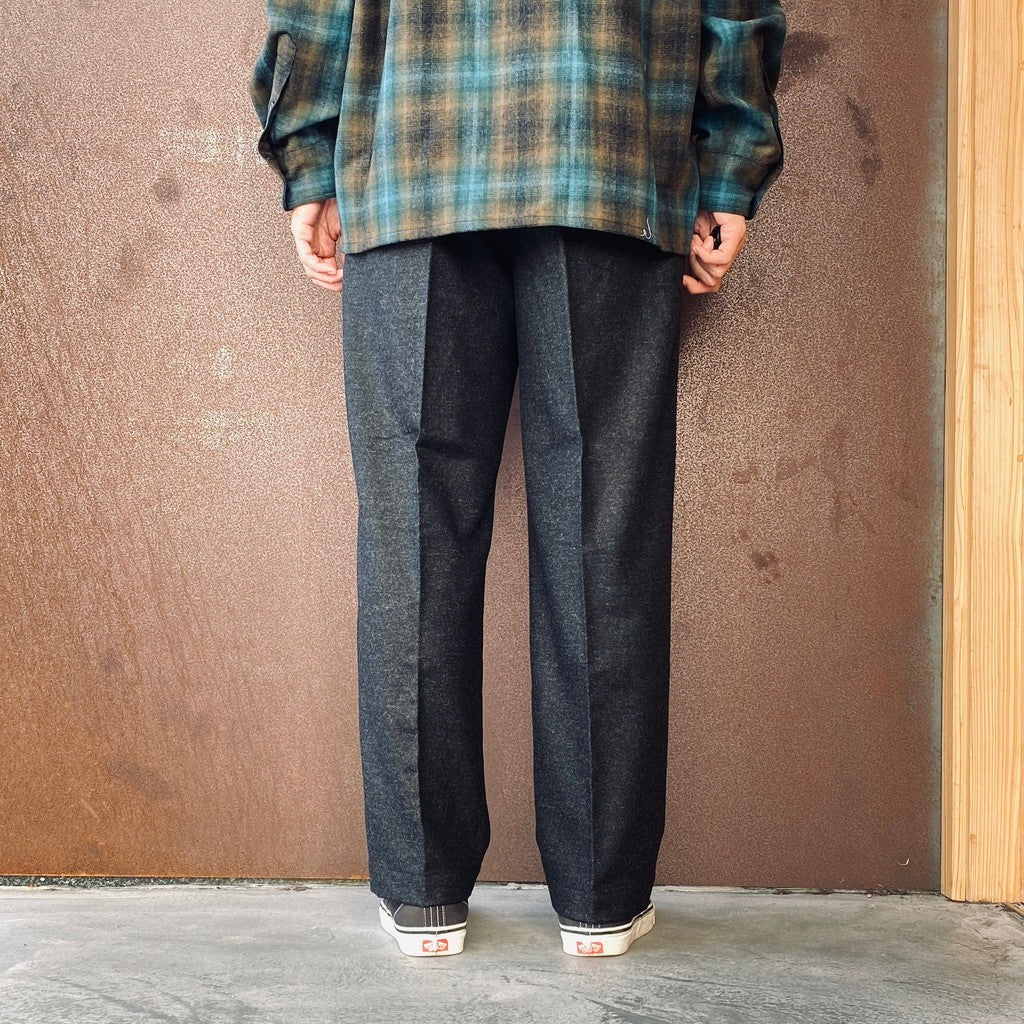 DOUBLE PLEATED WOOL TROUSERS ( TYPE-1 ) #CHARCOAL [26FW-WMP-PT03]