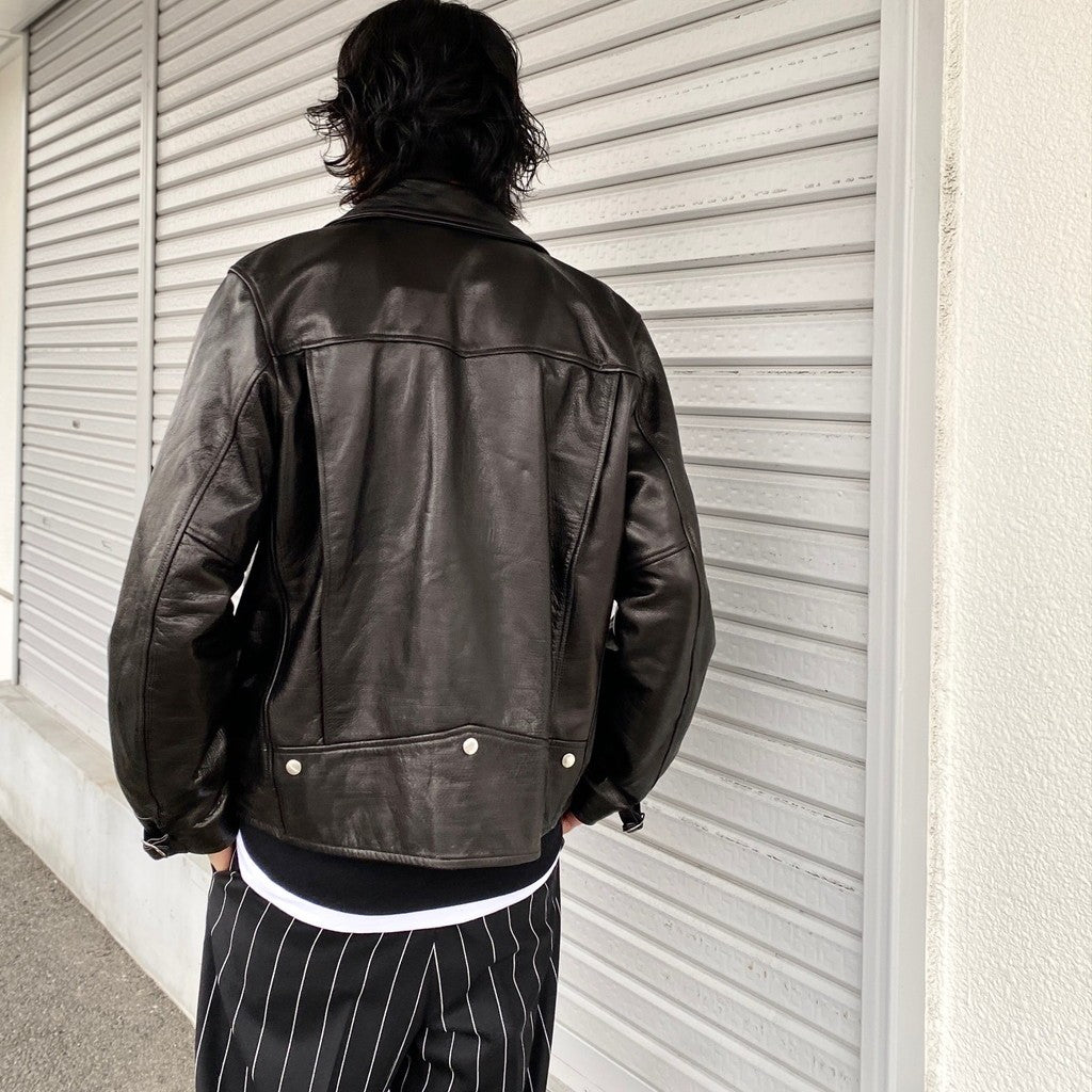 DOUBLE RIDERS LEATHER JACKET -TYPE 2- #BLACK [24SS-WMO-BL04]