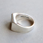 Signet Ring with Gray & Gold Flower #SILVER [XOR125]