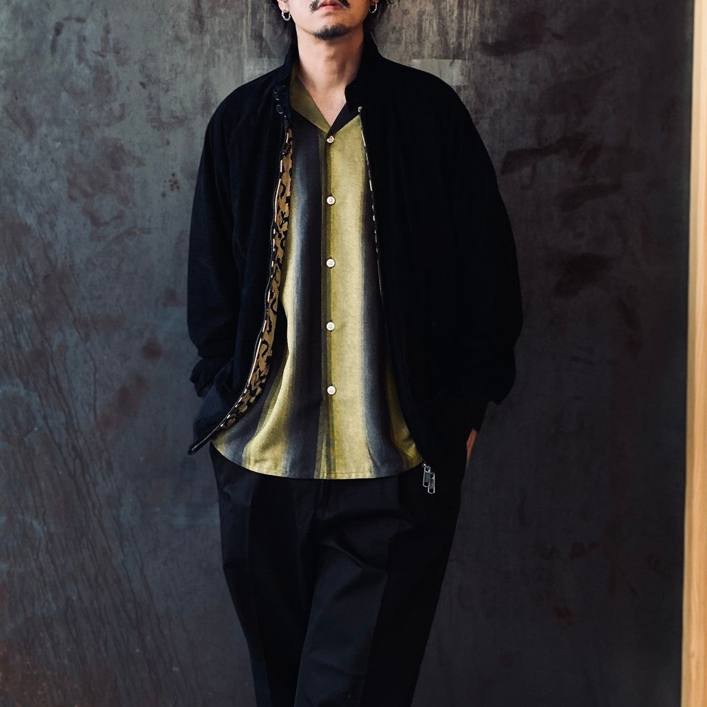 STRIPED OPEN COLLAR SHIRT L/S #YELLOW [25FW-WMS-OC07]