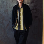 STRIPED OPEN COLLAR SHIRT L/S #YELLOW [25FW-WMS-OC07]