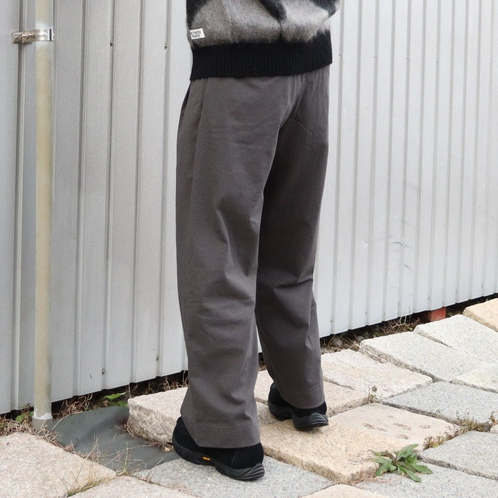 2TUCK WIDE CUT&SEW PANTS #GRAY [AY-1027]