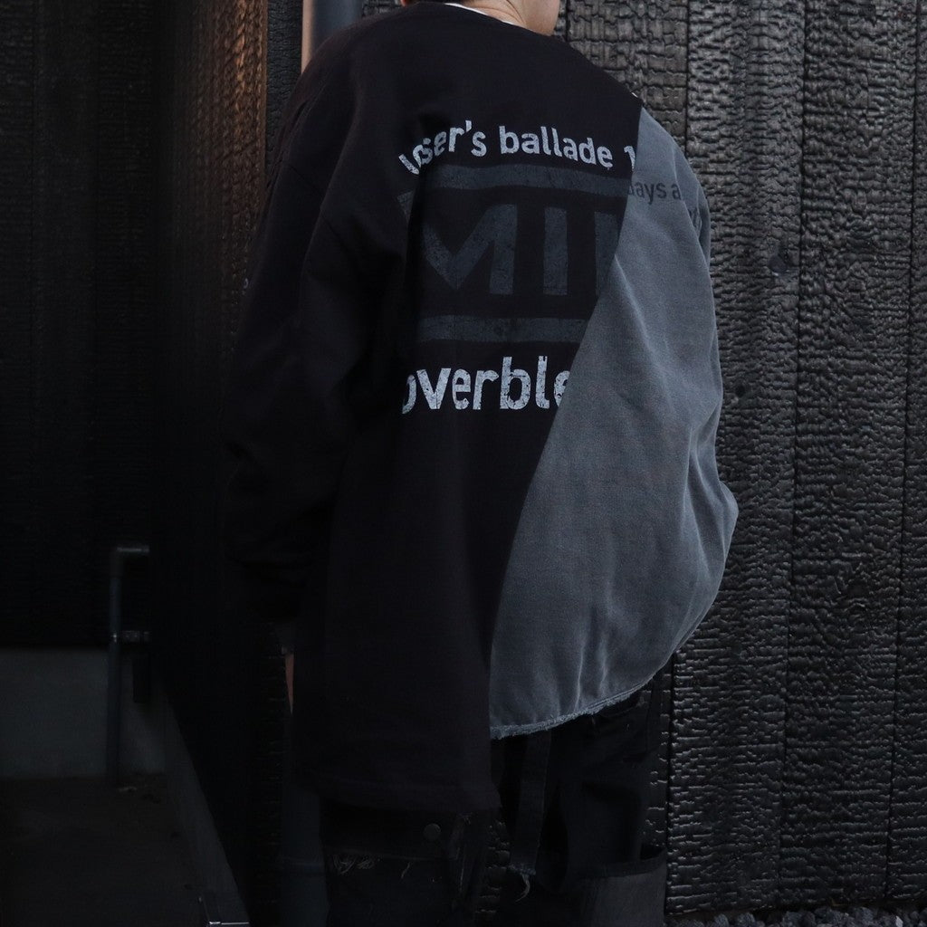 Bootleg Layered Crew Sweat (A MAN'S SHADOW) #AGED BLACK [M-P2-BG3]