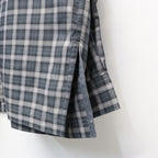 TECH SPORTS OPEN COLLAR SHIRT L/S GREN PLAID #CHARCOAL [BE-82026]