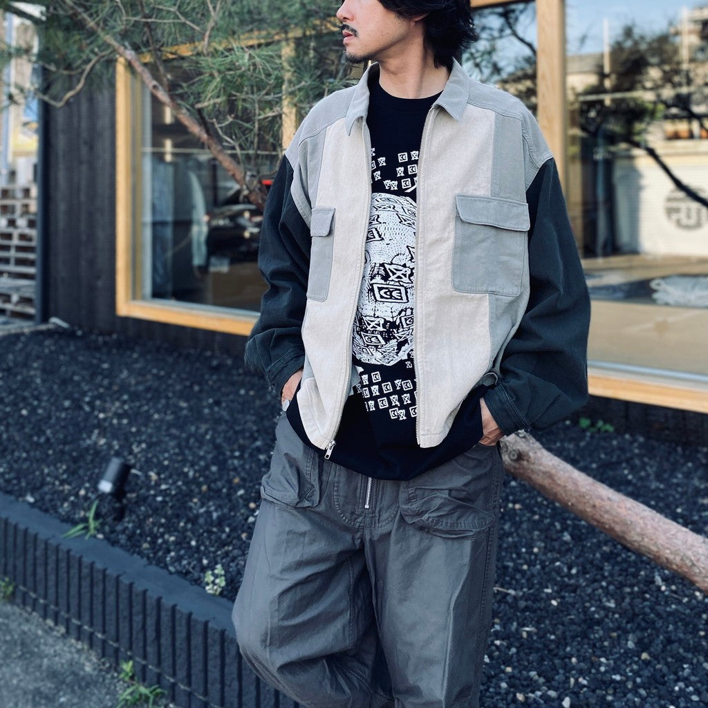 STRIPE CUT SHORT SHIRT JACKET #GREY [CES29JK21]
