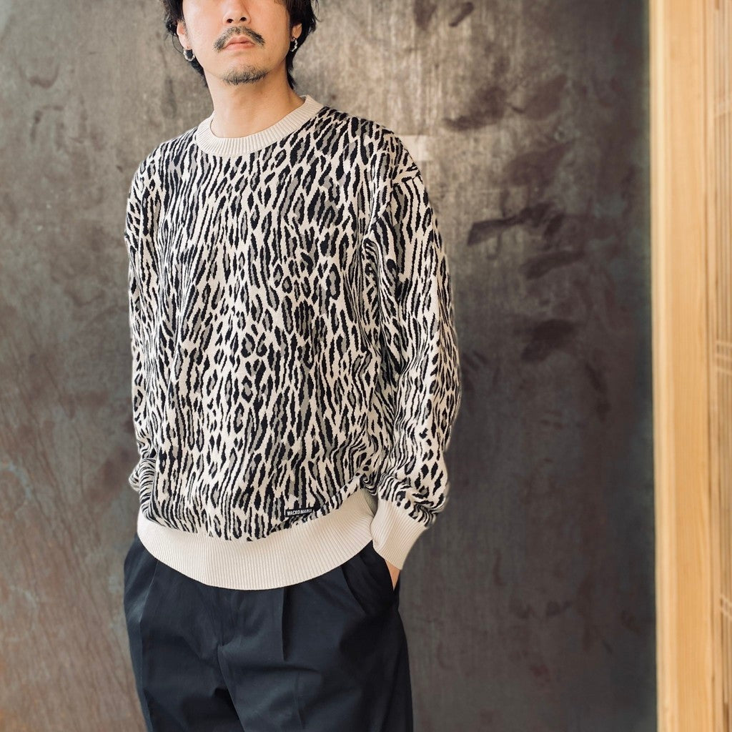 LEOPARD JACQUARD SWEATER ( TYPE-2 ) #IVORY [26SS-WMK-KN17