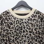 LEOPARD MOHAIR CREW NECK SWEATER #IVORY [25FW-WMK-KN07]