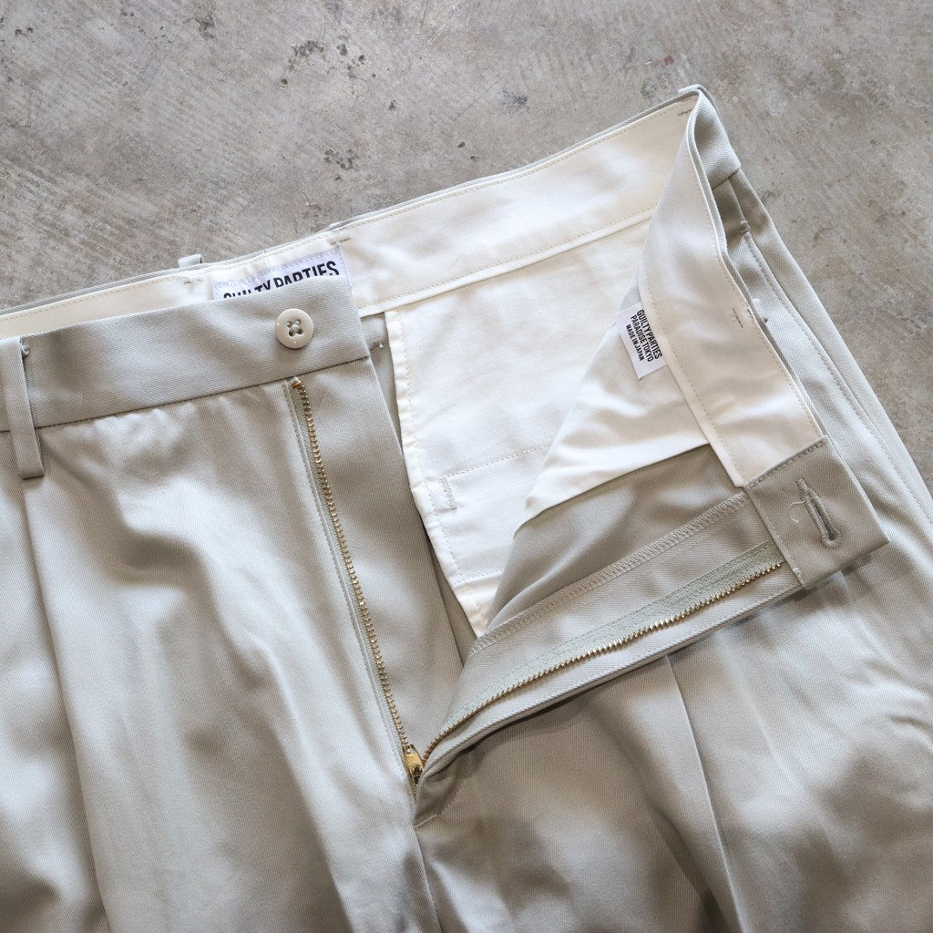 DOUBLE PLEATED CHINO TROUSERS #L-BEIGE [24FW-WMP-PT02]