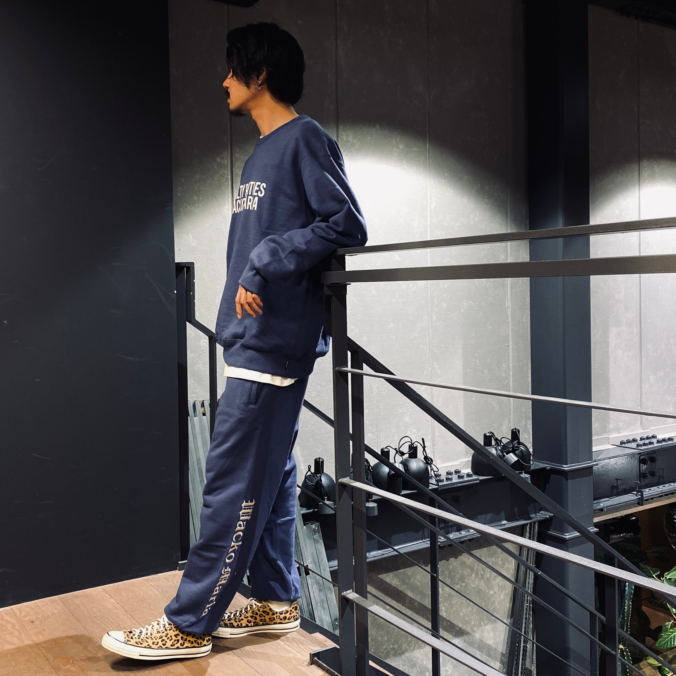 HEAVY WEIGHT CREW NECK SWEAT SHIRT #NAVY [23FWE-WMC-SS04] – cocorozashi