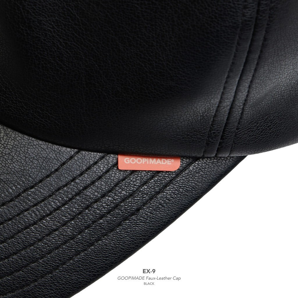 EX-9 GOOPiMADE Faux-Leather Cap #Black [GOOPI-26SS-JUL-04]