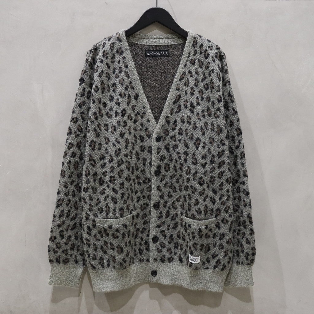 LEOPARD MOHAIR CARDIGAN #GRAY [24FW-WMK-KN12]