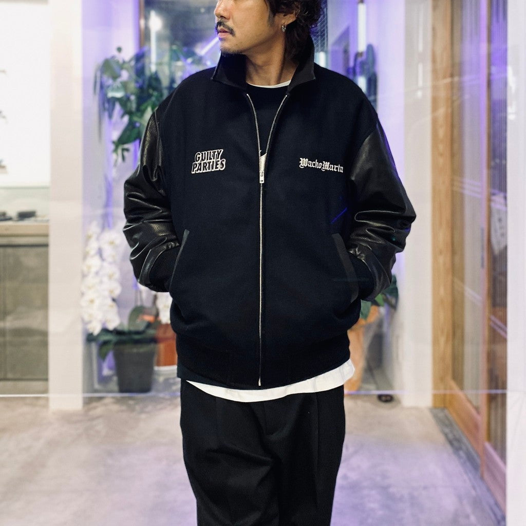 LEATHER VARSITY JACKET (TYPE-1) #BLACK [25FW-WMO-BL12]