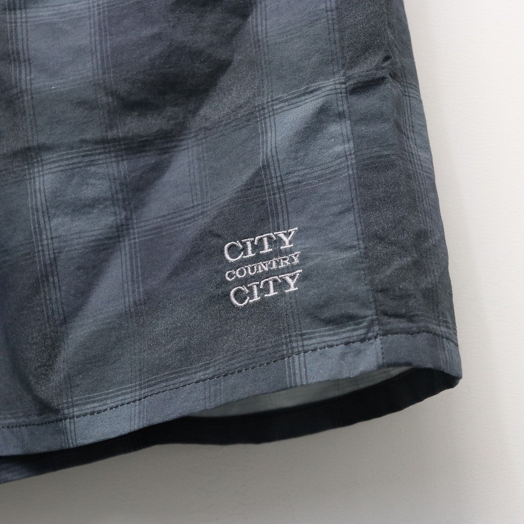 TASLAN NYLON CHECK EASY SHORTS #BLACK [CCC-261P004]