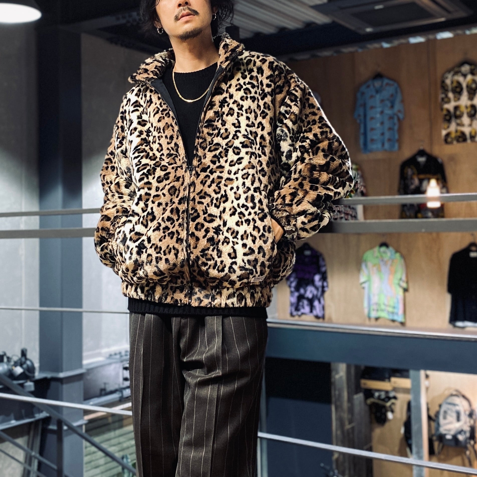 FUR LEOPARD TRACK JACKET #BEIGE [23FW-WMO-TJ04]