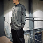 TECH REGULAR STRIPE SHIRT L/S #CHARCOAL [BE-81025]