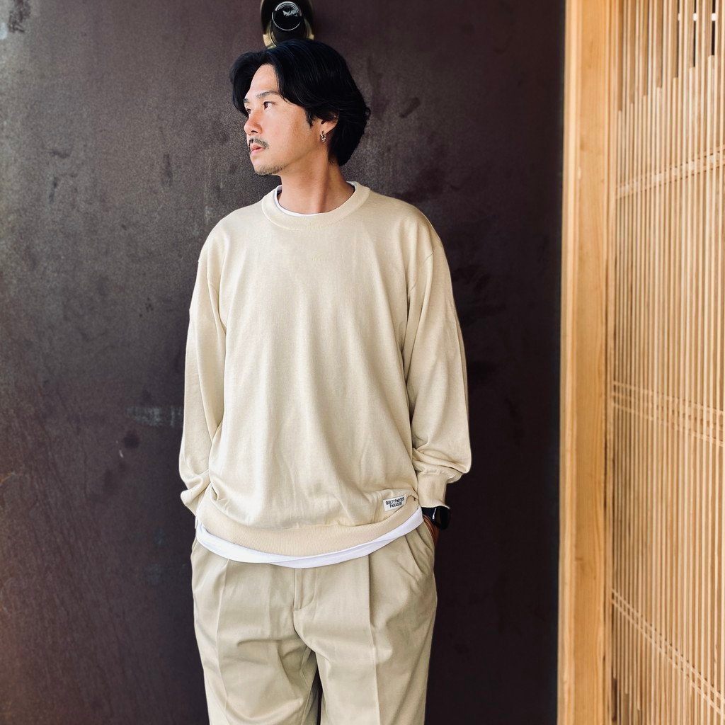 COTTON KNIT CREW NECK SWEATER ( TYPE-1 ) #IVORY [26FWE-WMK-KN01]