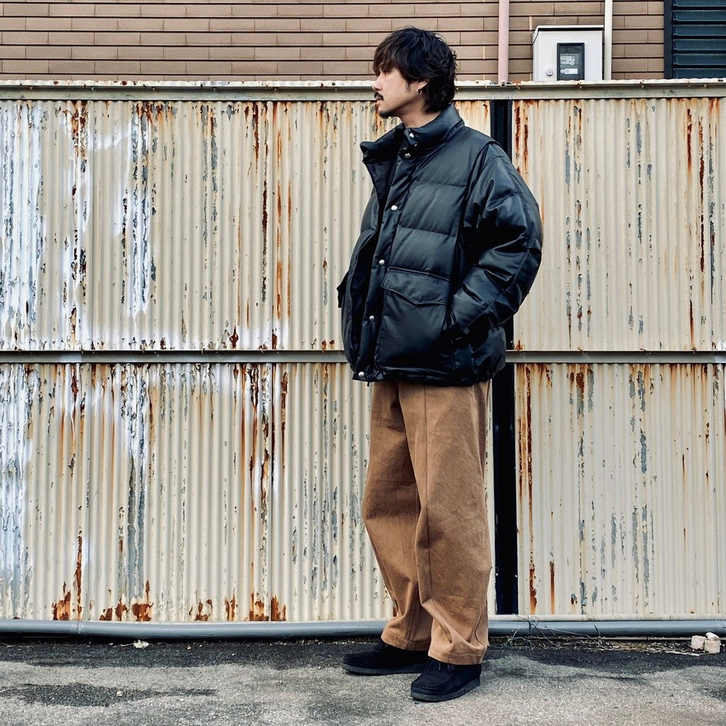 OVERDYE CURVE PANTS #L-BROWN [AY-1019]