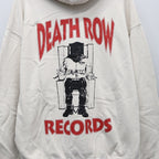 DEATH ROW RECORDS | WASHED MIDDLE WEIGHT PULLOVER HOODED SWEAT SHIRT #IVORY [DEATHROW-WM-SS02]