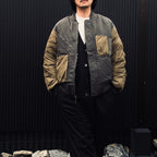 TECH REVERSIBLE MA-1 DOWN JACKET #CHARCOAL x OLIVE [BW-40026W]