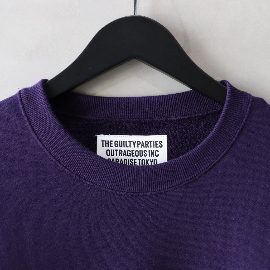 MIDDLE WEIGHT CREW NECK SWEAT SHIRT ( TYPE-2 ) #PURPLE [24FW-WMC-SS08]