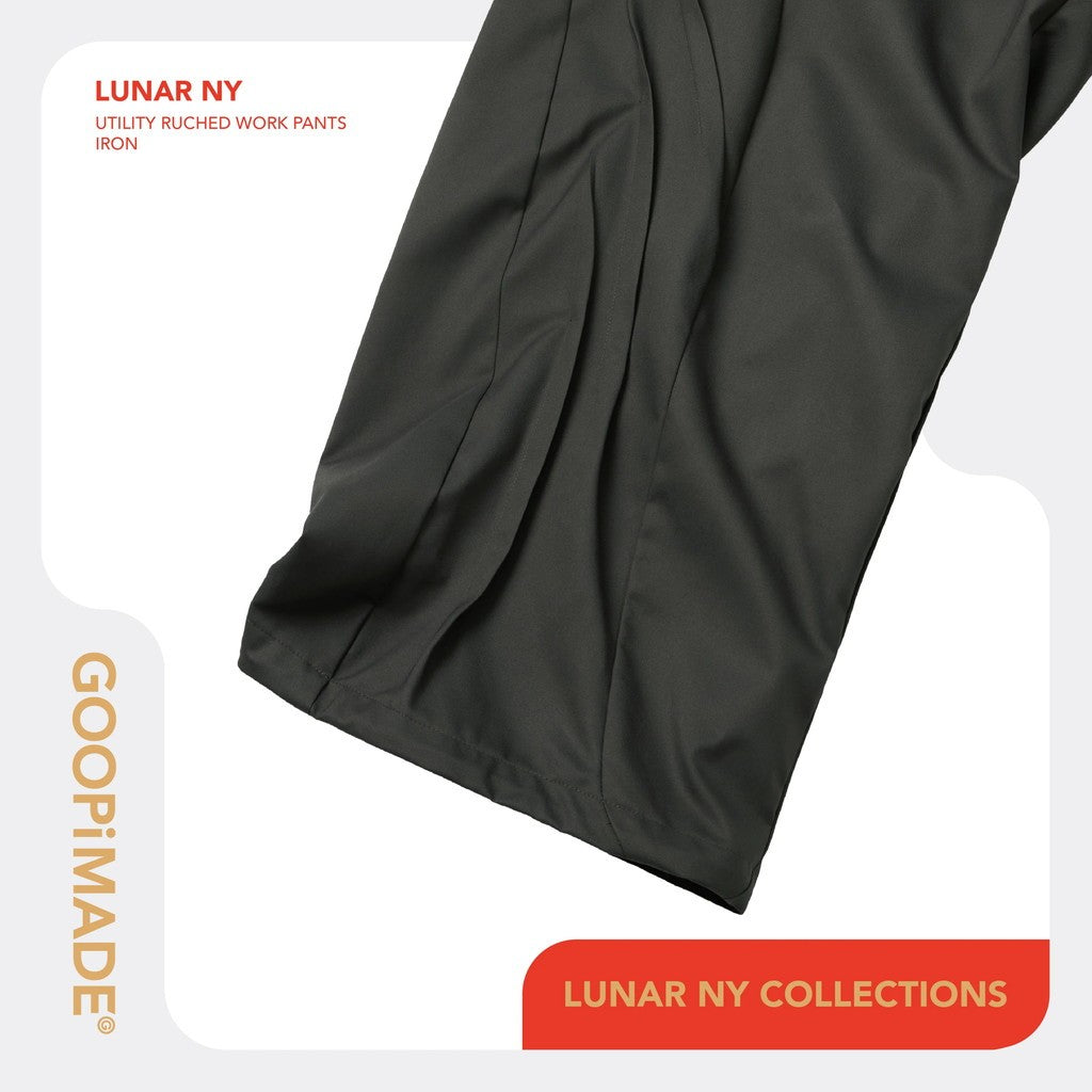 Lunar 26 - Utility Ruched Work Pants #Iron [GOOPI-26SS-FEB-01]