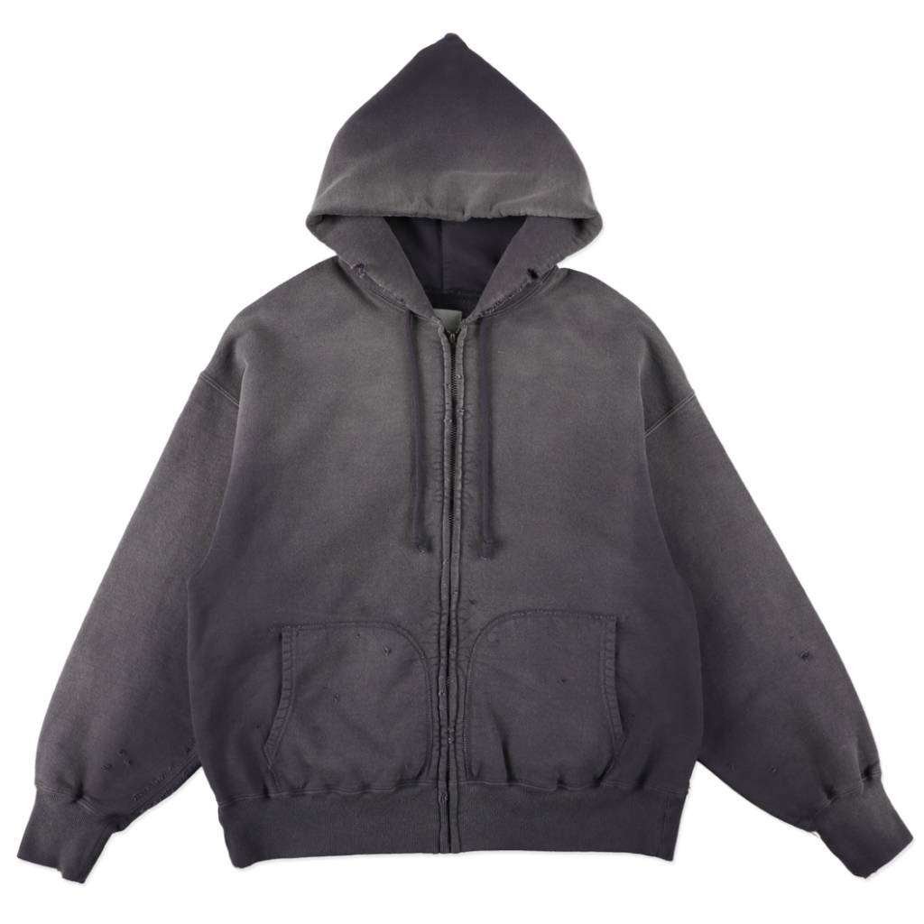 WEATHERED ZIP HOODIE #EGGPLANT [BWU-WZH]