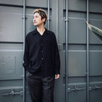 KASURI OPEN COLLAR SHIRT L/S #BLACK [25SSE-WMS-OC03]