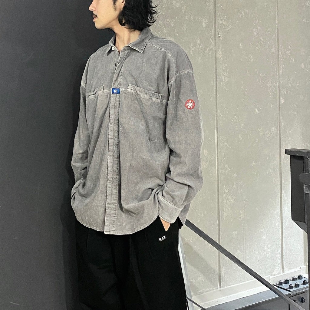 OVERDYE CORD DESIGN BIG SHIRT #GREY [CES26SH04]