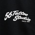 56 TATTOO STUDIO | WASHED HEAVY WEIGHT CREW NECK LONG SLEEVE T-SHIRT #BLACK [56TS-WM-LT03]