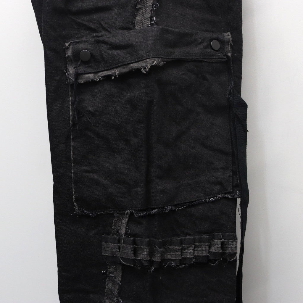 パンツ minus Slash Seam Twist Cargo Jeans(NOIR) Slash Seam Twist Cargo Jeans With Wrapped(NOIR)