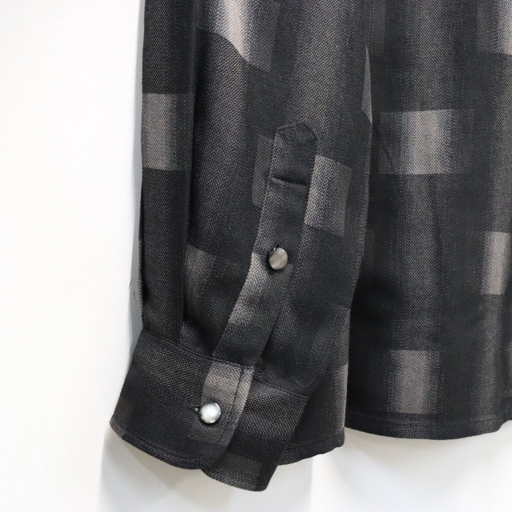 OMBRE CHECK OPEN COLLAR SHIRT L/S ( TYPE-2 ) #GRAY [26FW-WMS-OC02]
