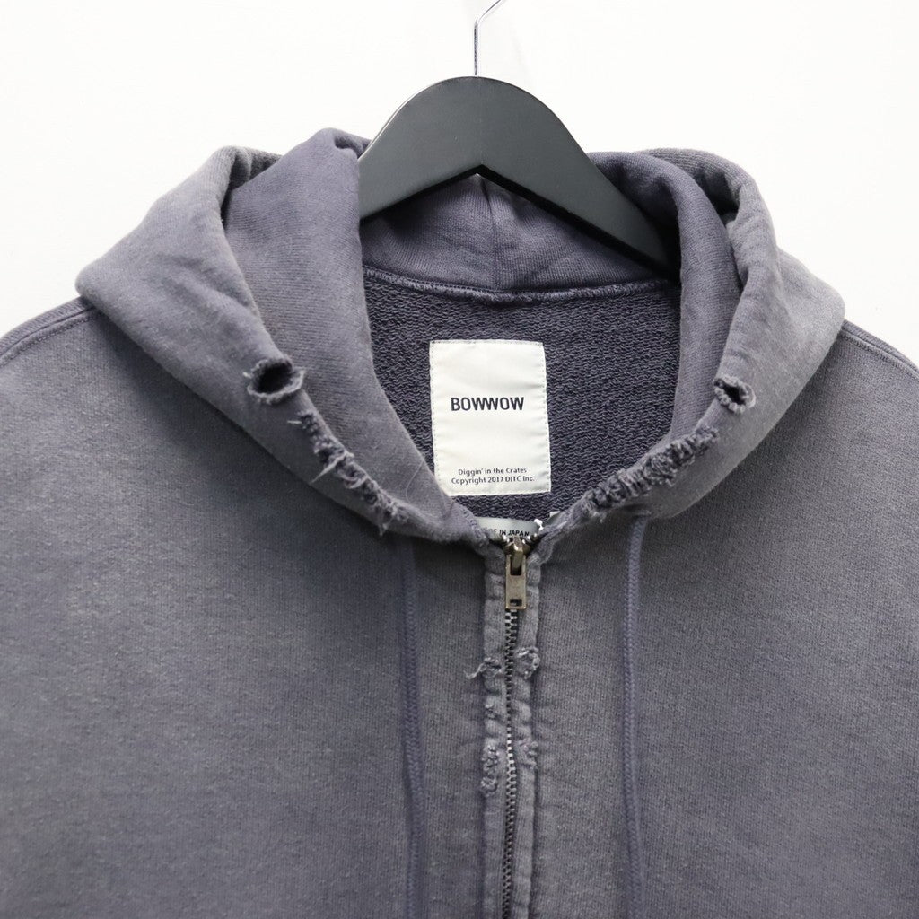 WEATHERED ZIP HOODIE #EGGPLANT [BWU-WZH]