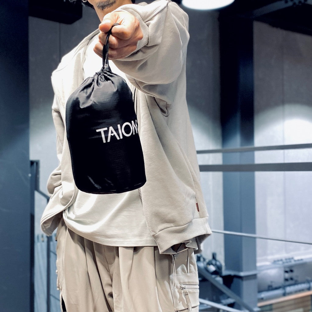 CREW NECK W-ZIP DOWN JKT #BLACK [TAION-104WZ]