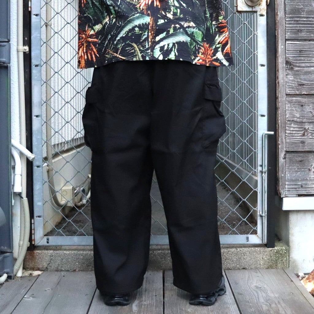 STRIPE BAGGY CARGO PANTS #Black [SU26-B06]