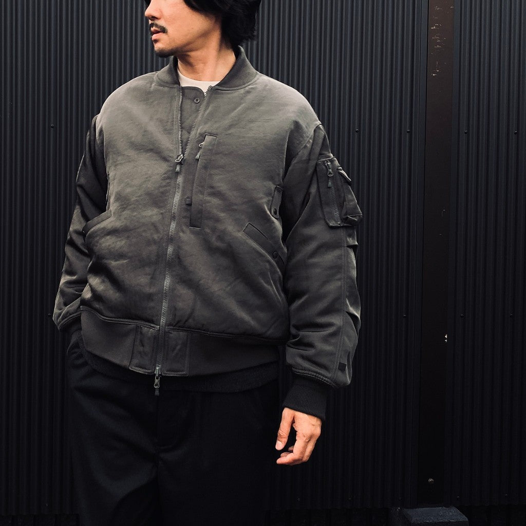 TECH REVERSIBLE MA-1 DOWN JACKET #CHARCOAL x OLIVE [BW-40026W]
