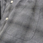 OMBRE CHECK OPEN COLLAR SHIRT S/S ( TYPE-3 ) #GRAY [25SS-WMS-OC20]