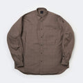 TECH REGULAR COLLAR SHIRT L/S GLEN CHECK #BROWNKAHKI [BE-82025W]