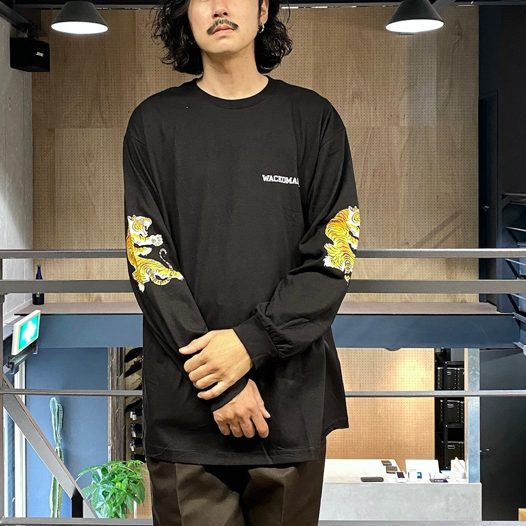 TIM LEHI | CREW NECK LONG SLEEVE T-SHIRT ( TYPE-3 ) #BLACK [24FW-WMT-LT03]