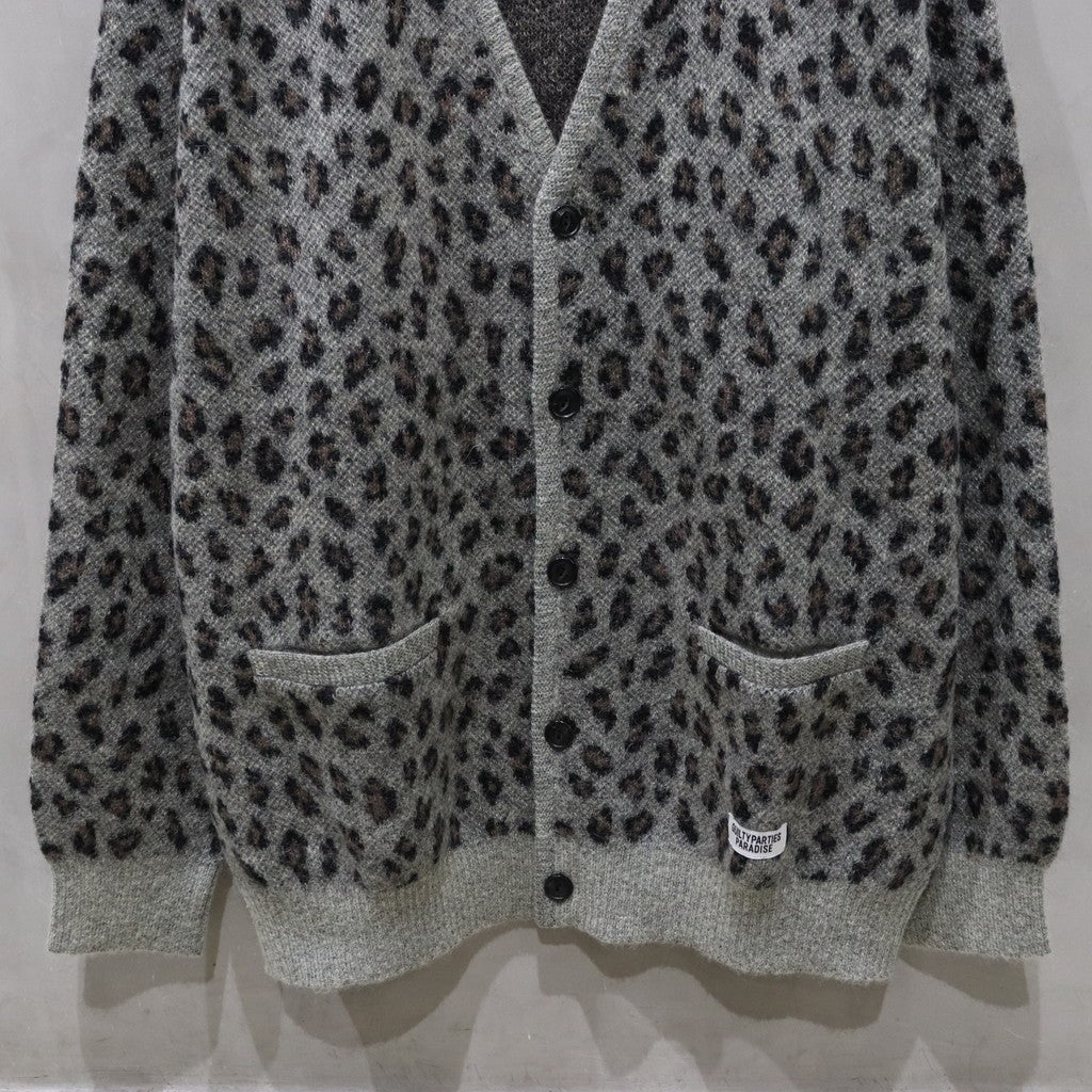 LEOPARD MOHAIR CARDIGAN #GRAY [24FW-WMK-KN12]