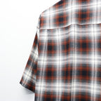 OMBRE CHECK OPEN COLLAR SHIRT S/S ( TYPE-2 ) #BROWN [26SS-WMS-OC10]