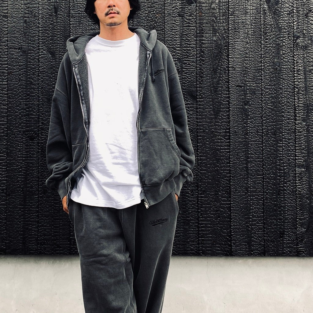 WASHED MIDDLE WEIGHT FULL ZIP HOODED SWEAT SHIRT #GRAY [26FWE-WMC-SS01]