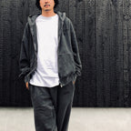 WASHED MIDDLE WEIGHT FULL ZIP HOODED SWEAT SHIRT #GRAY [26FWE-WMC-SS01]