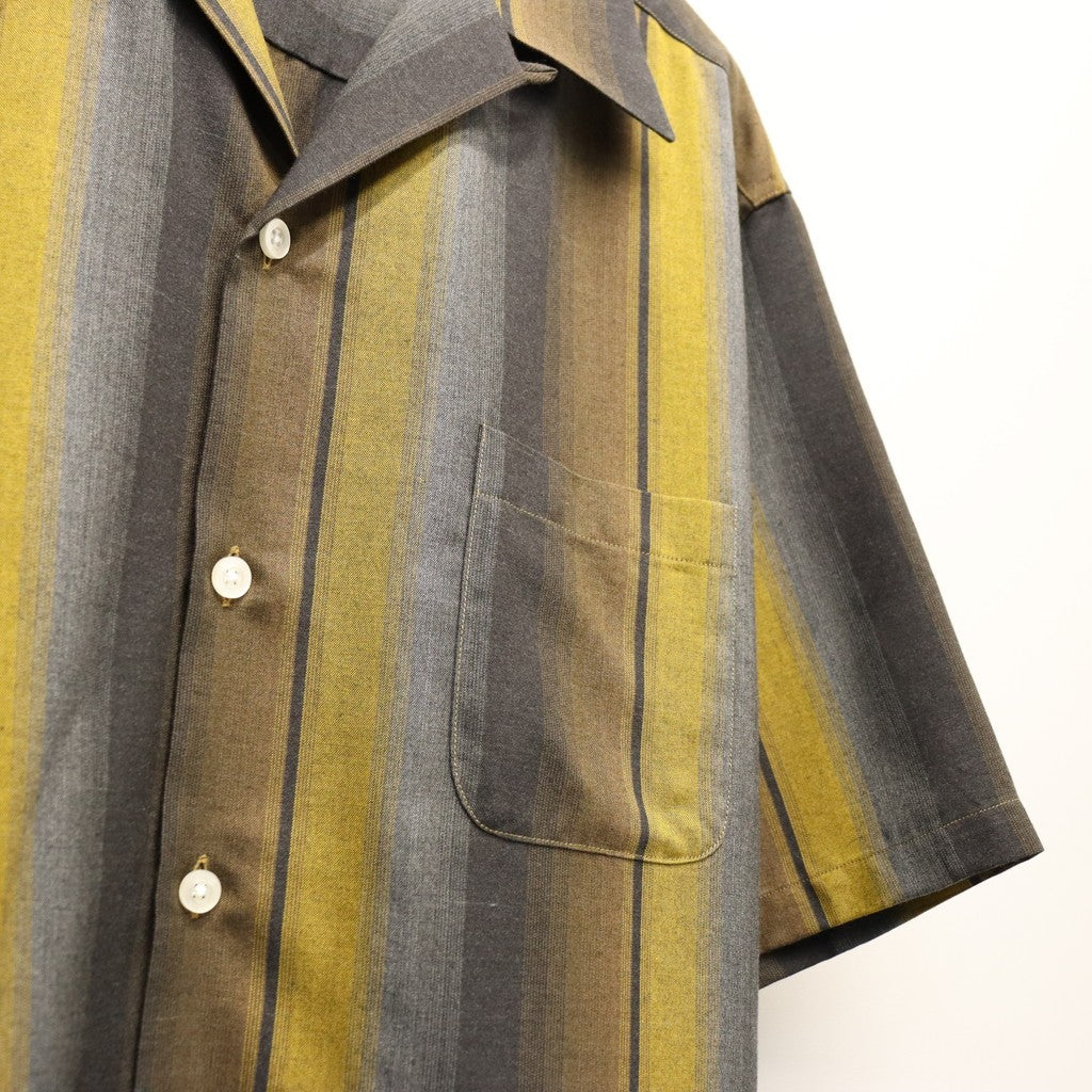OMBRE STRIPED OPEN COLLAR SHIRT S/S #YELLOW [26SS-WMS-OC12]