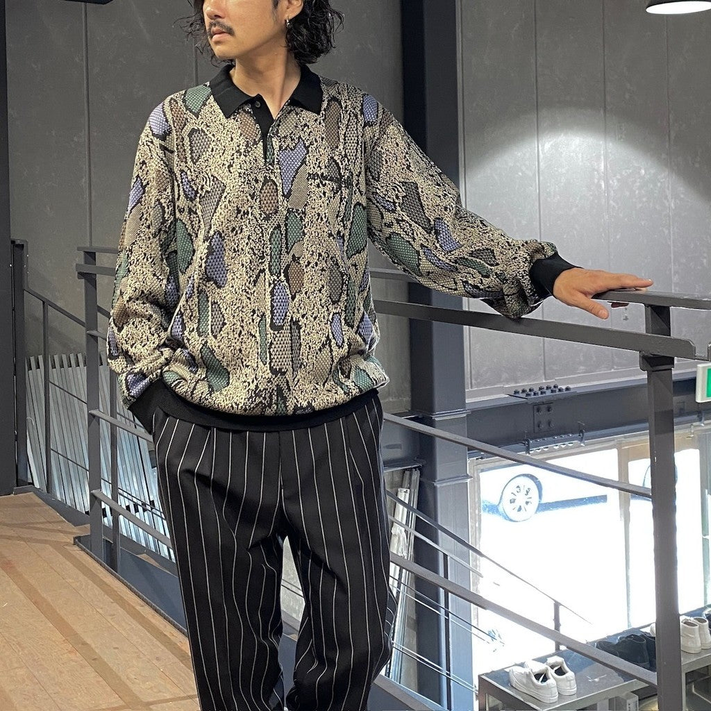 PYTHON KNIT POLO SHIRT #BEIGE [24FW-WMK-KN14]
