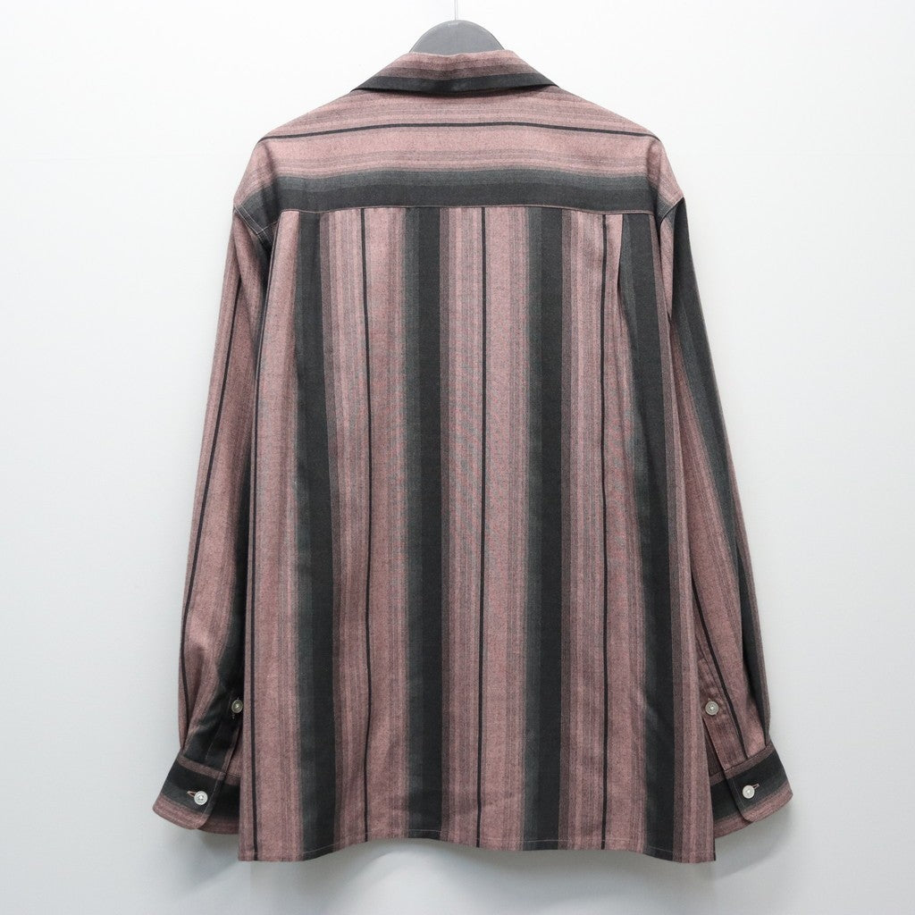OMBRE STRIPED OPEN COLLAR SHIRT L/S #PINK [26SS-WMS-OC13
