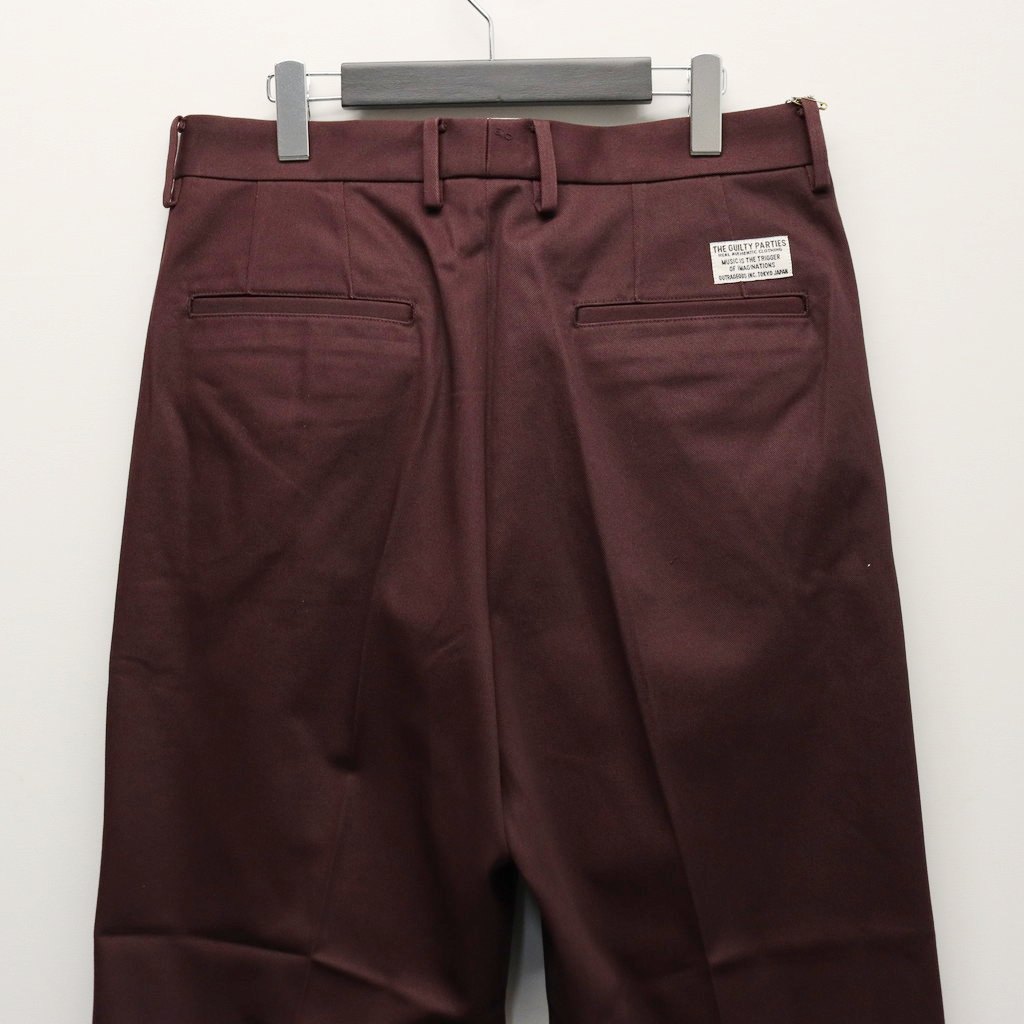 DOUBLE PLEATED CHINO TROUSERS ( TYPE-1 ) #BURGUNDY [25FW-WMP-PT01