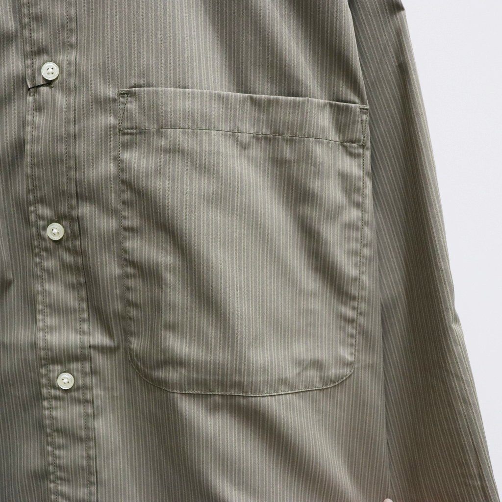TECH REGULAR STRIPE SHIRT L/S #WOLF GRAY [BE-81025]