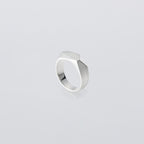 Pentagon Ring with Hair Line #SILVER [XOR122]